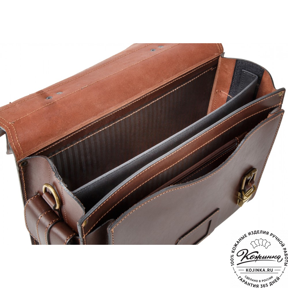 Кожаный портфель-кофр "Адъютант" (тёмно-коричневый)